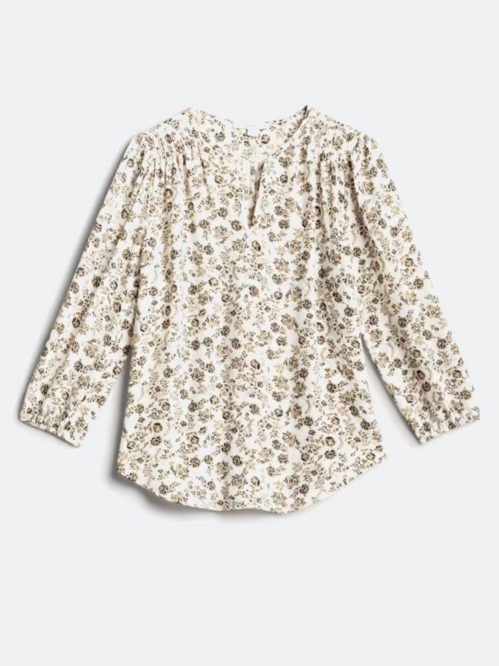 fun 2 fun Cream Blouse with Floral Print